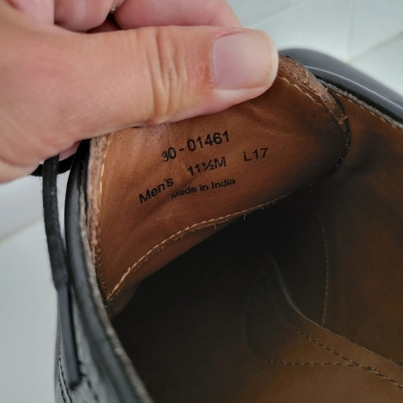 EUC Trask Landry Bison Leather Plain Toe Derby Dress Shoe Black Size 11.5 Mens - Picture 5 of 8